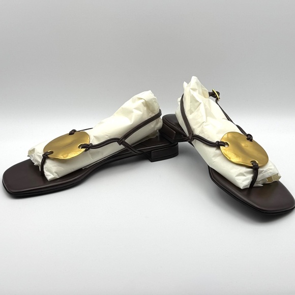 NIB JEFFREY CAMPBELL Chance Slingback Thong Sandals Women's Size 6 Brown Gold - Picture 5 of 12